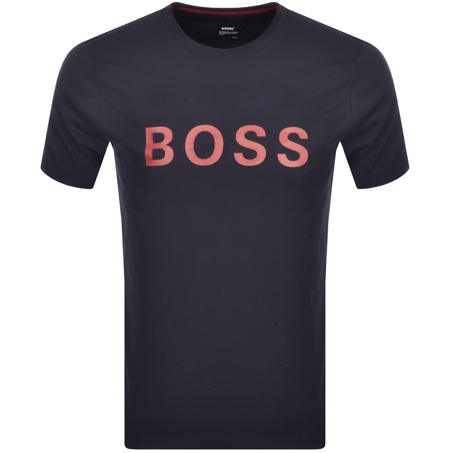 Alternative Image for ProductBOSS Crew Neck Tiburt Logo T Shirt Navy1